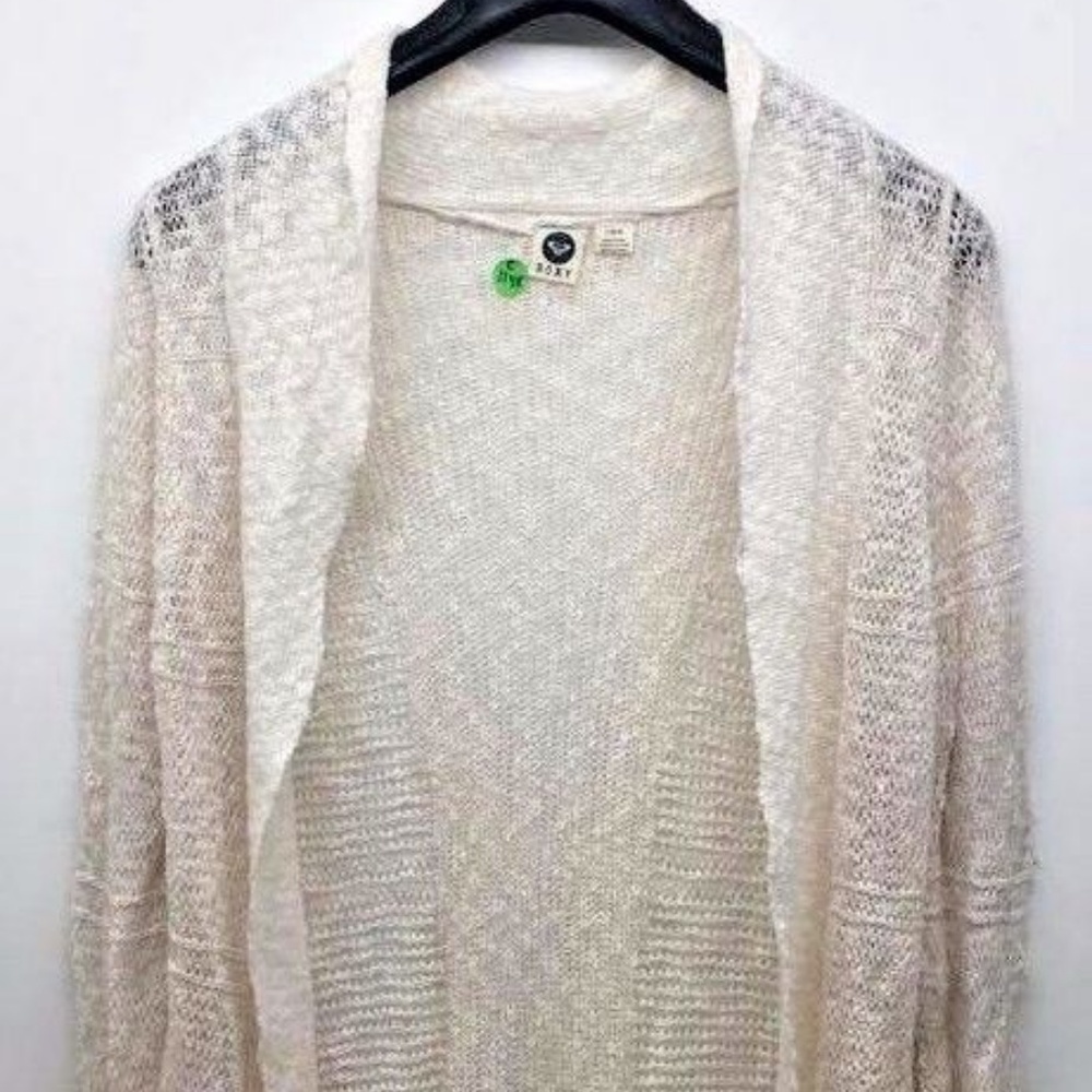 Roxy Women's Warm Heart Cardigan White Sweater
